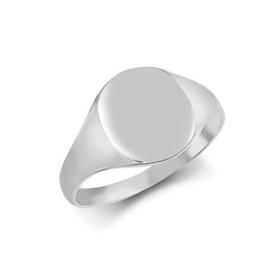 Sterling Silver Polished Oval Signet Ring