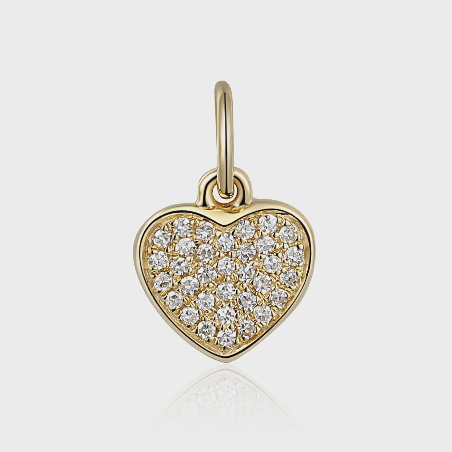 9ct Yellow Gold 0.06ct Diamond Heart Charm