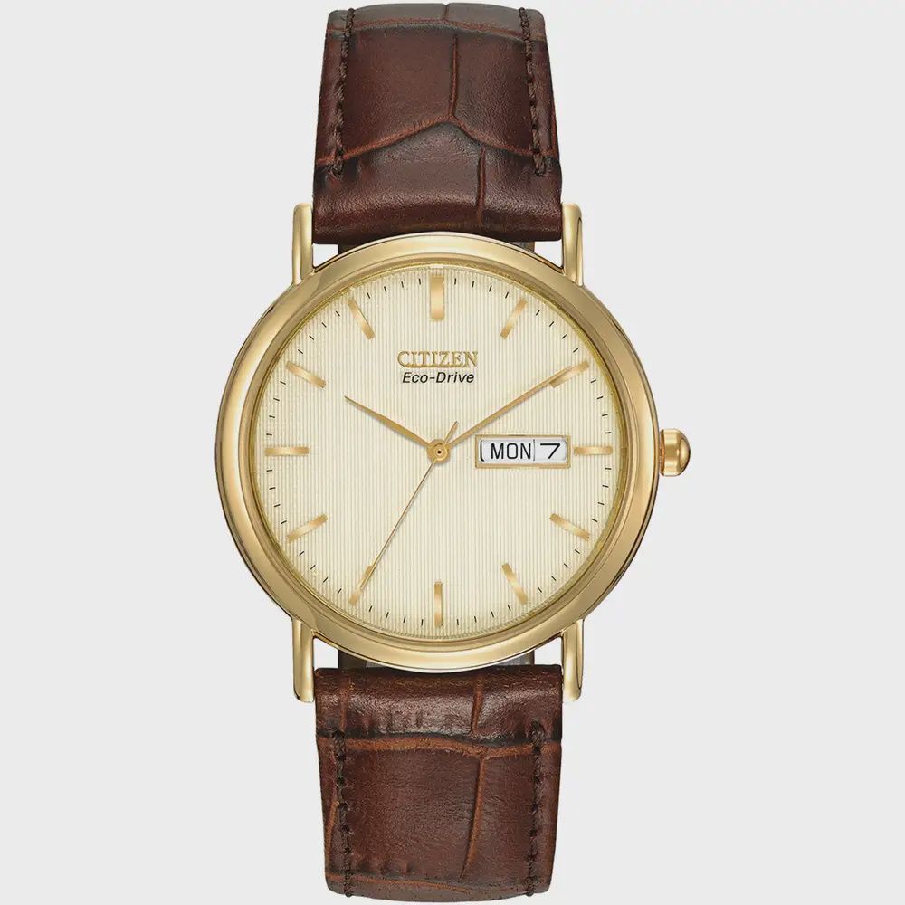 Citizen Gents Gold Tone Textured Dial Watch