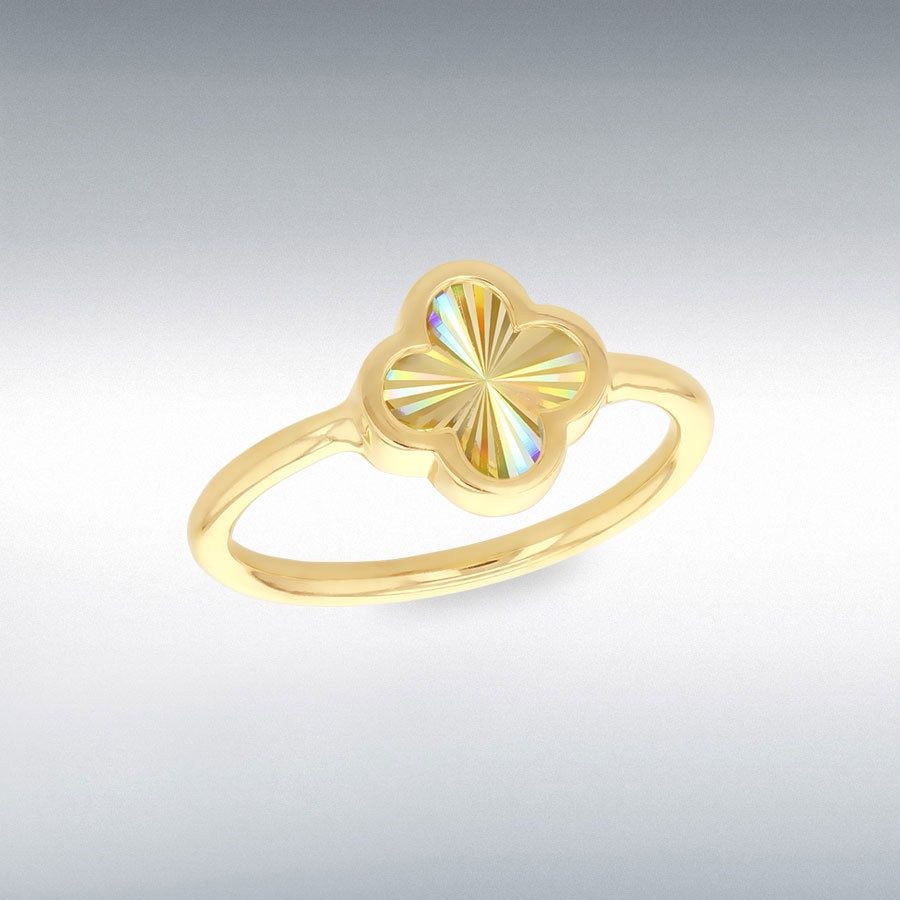 9ct Yellow Gold Rainbow Petal Ring