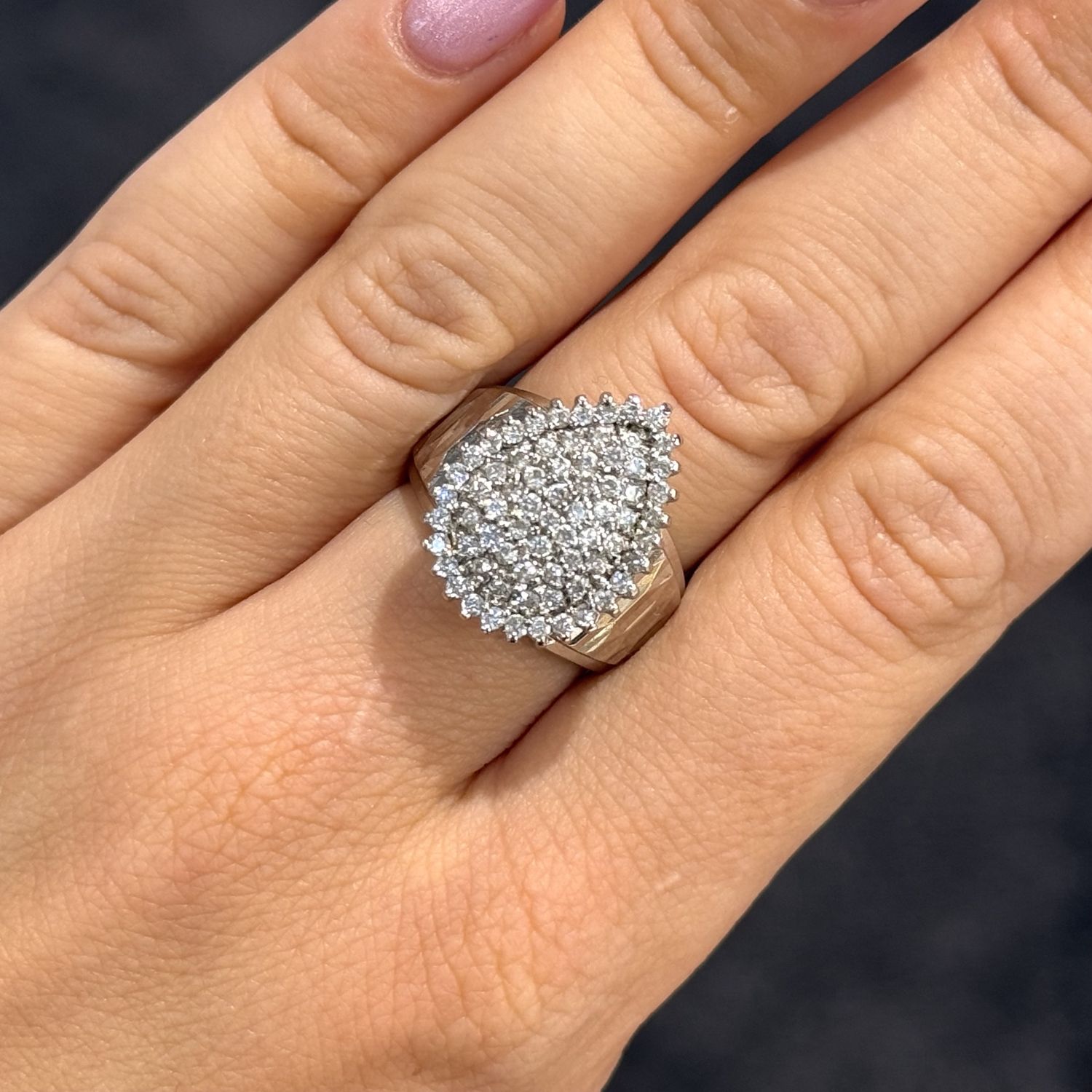 Pre-Owned 18ct White Gold 0.70ct Diamond Pear Shape Cluster Ring