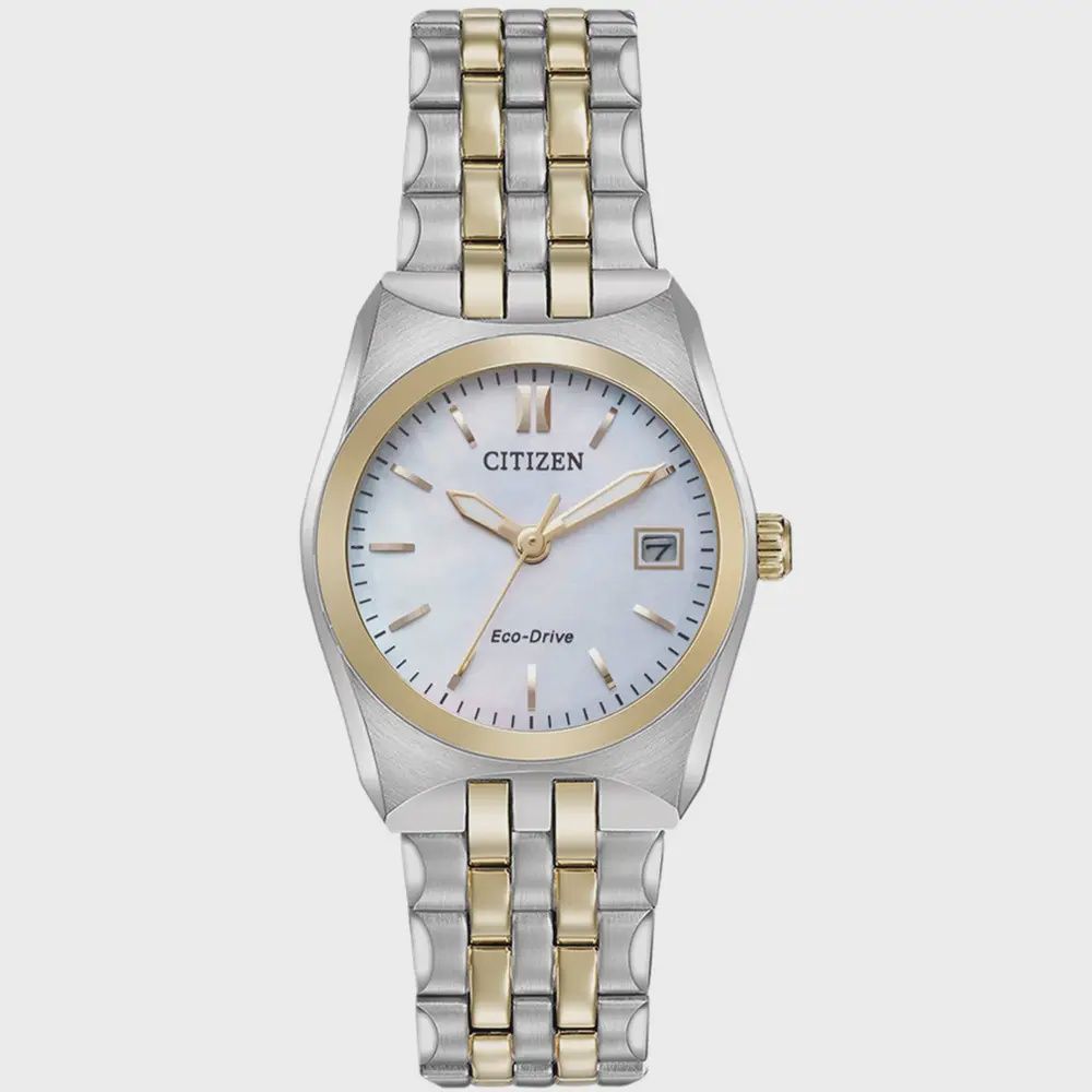 Citizen Ladies Rose And Silver Tone Eco Drive Watch, Colour: Rose and Silver Tone