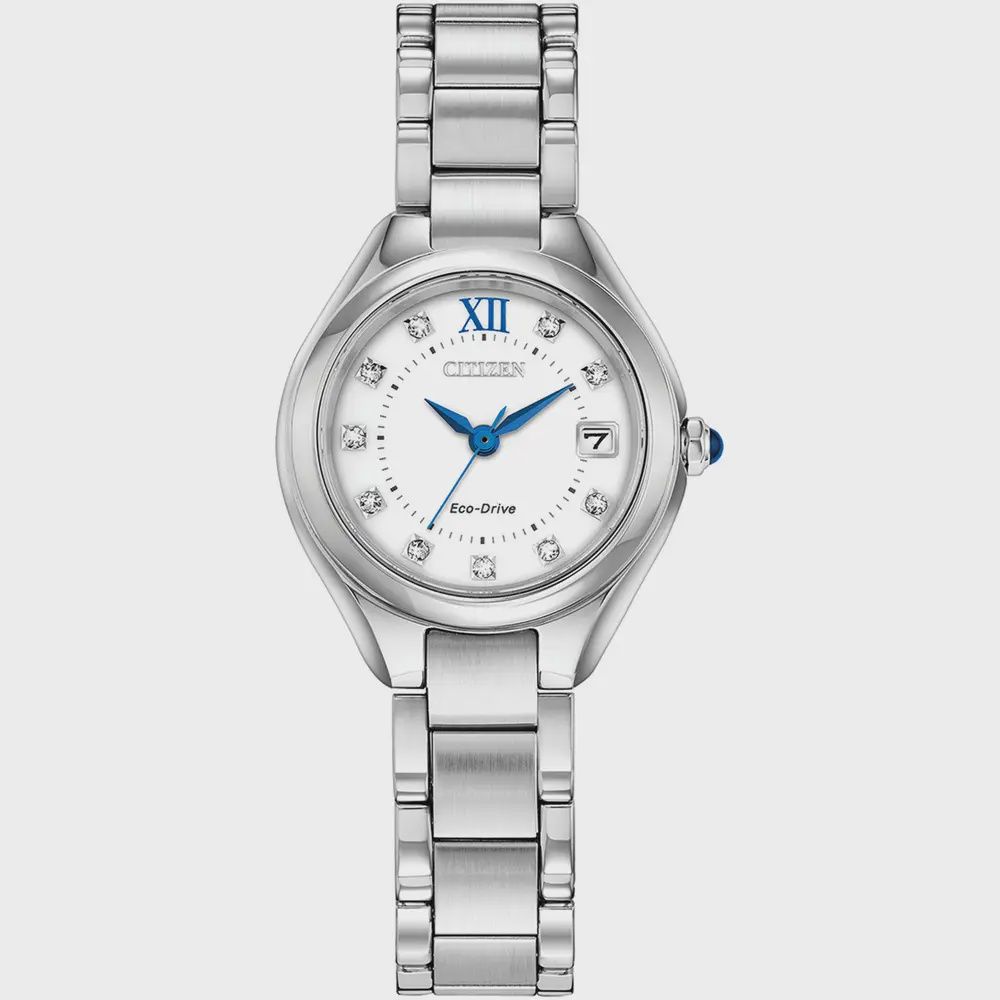 Citizen Ladies Silhouette Crystal With Cabochon Crown, Colour: White Dial