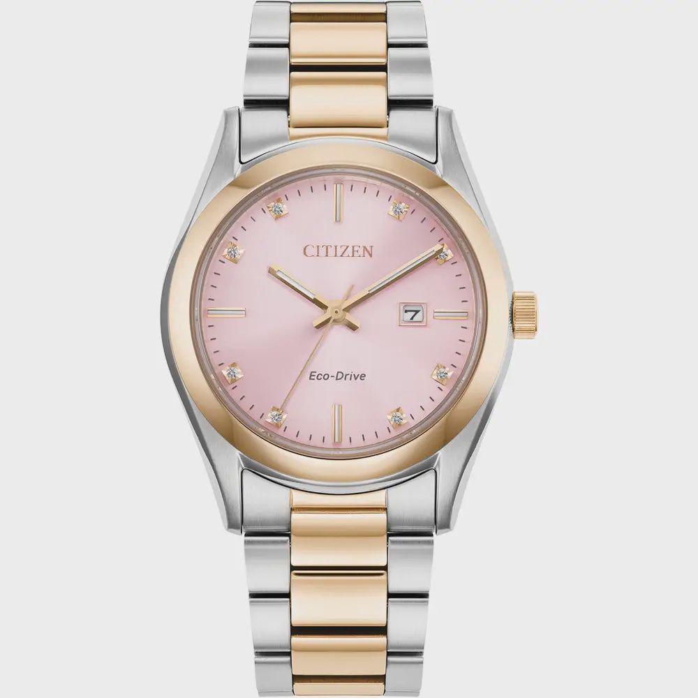 Citizen Ladies Diamond Two Tone Watch, Colour: Rose And Silver Tone
