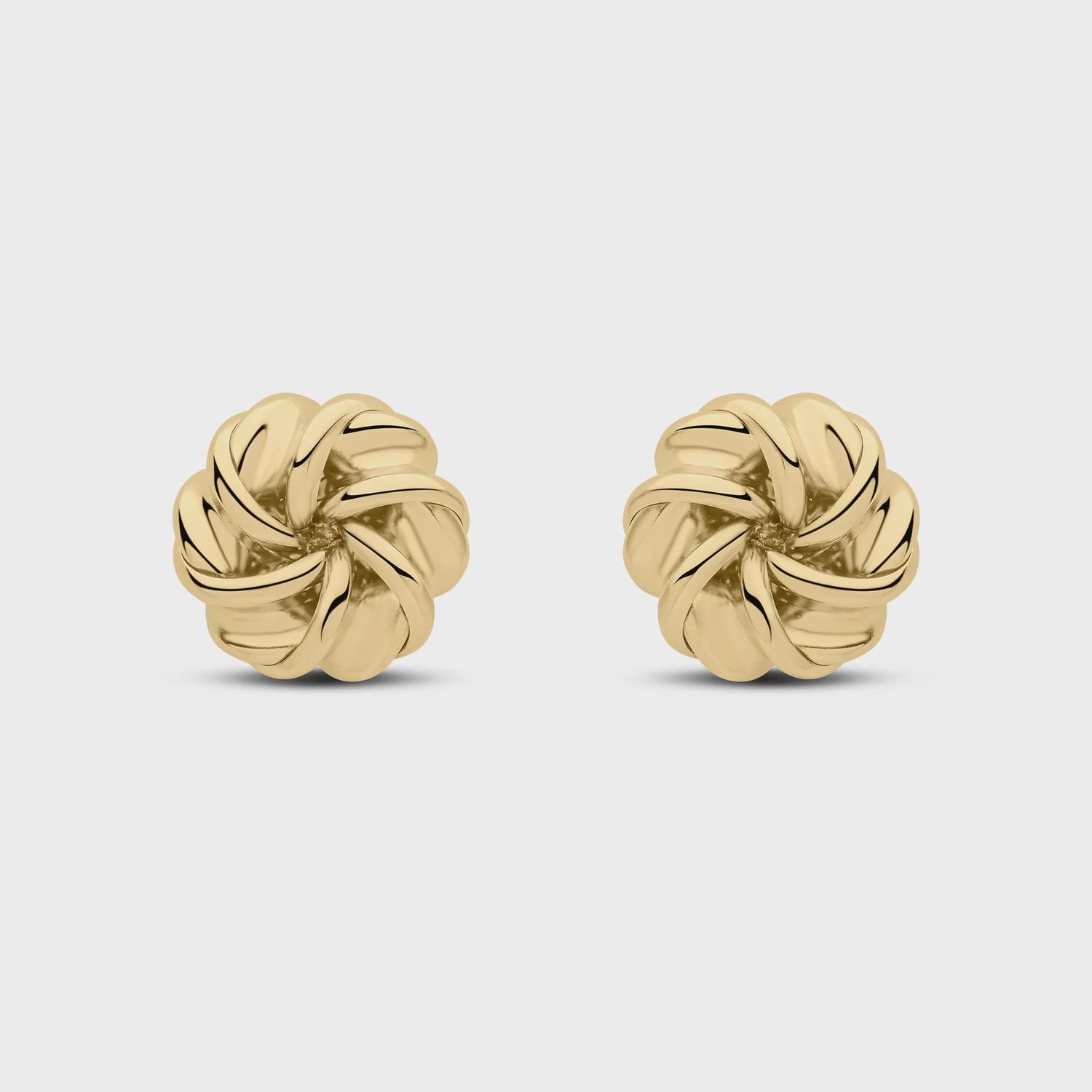9ct Yellow Gold Swirl Knot Earrings