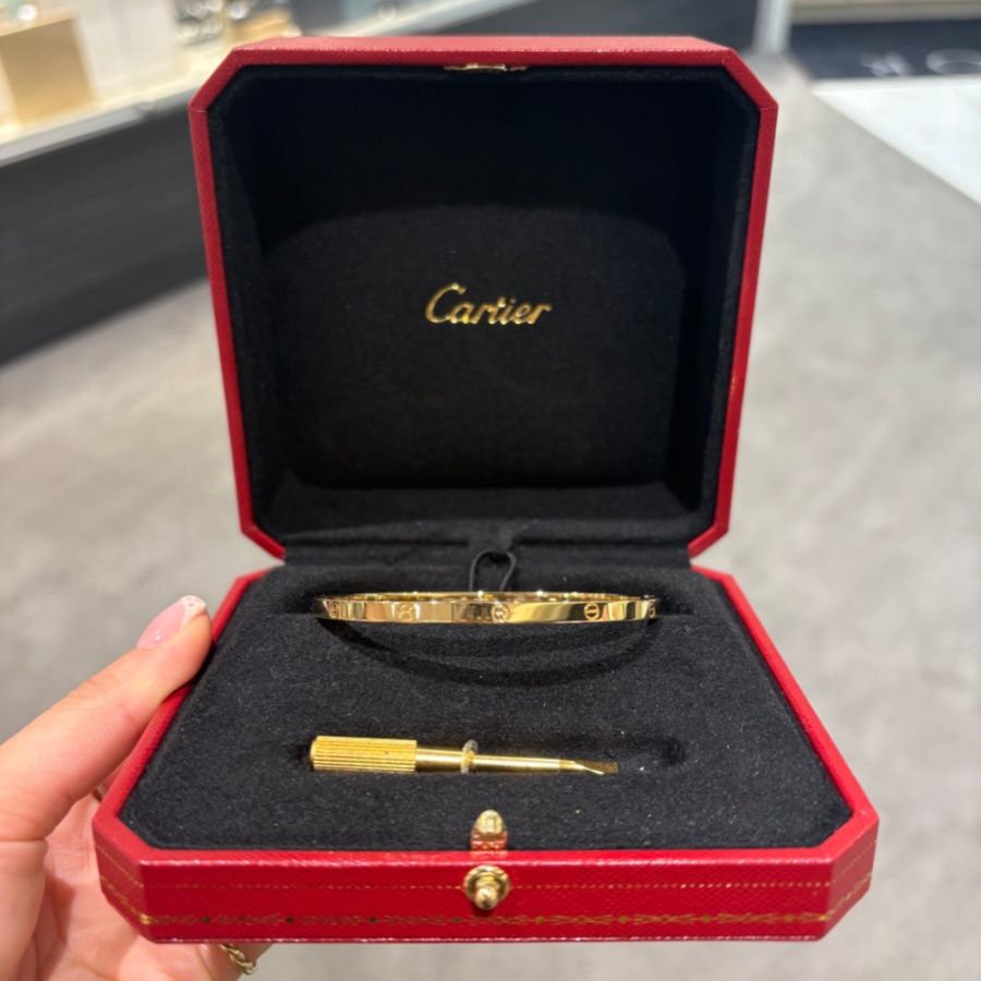Pre-Owned Cartier 18ct Yellow Gold Thin Love Bangle