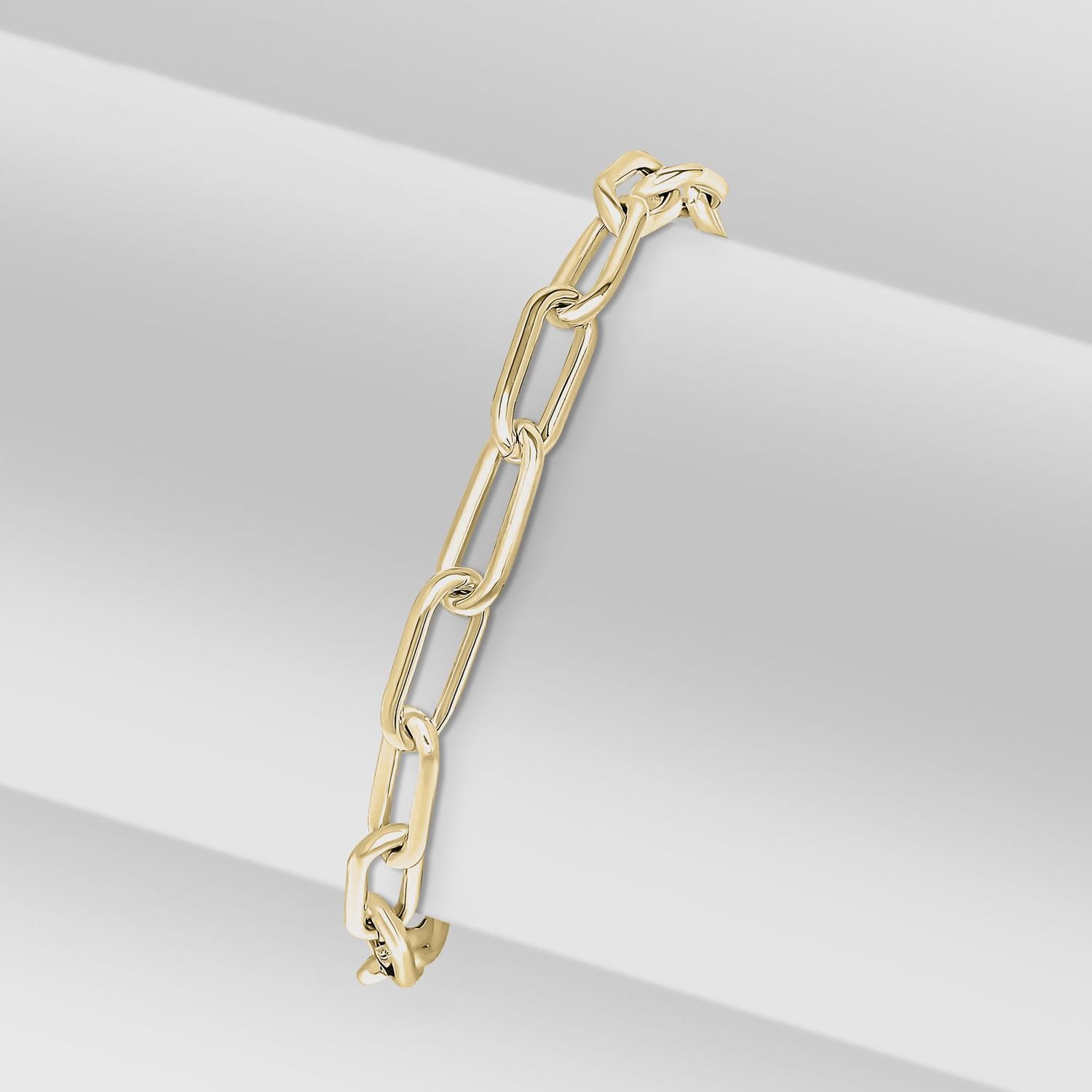 Silver 18ct Yellow Gold Plated Vermeil 4mm Handmade Paperchain Bracelet 7.5&quot;