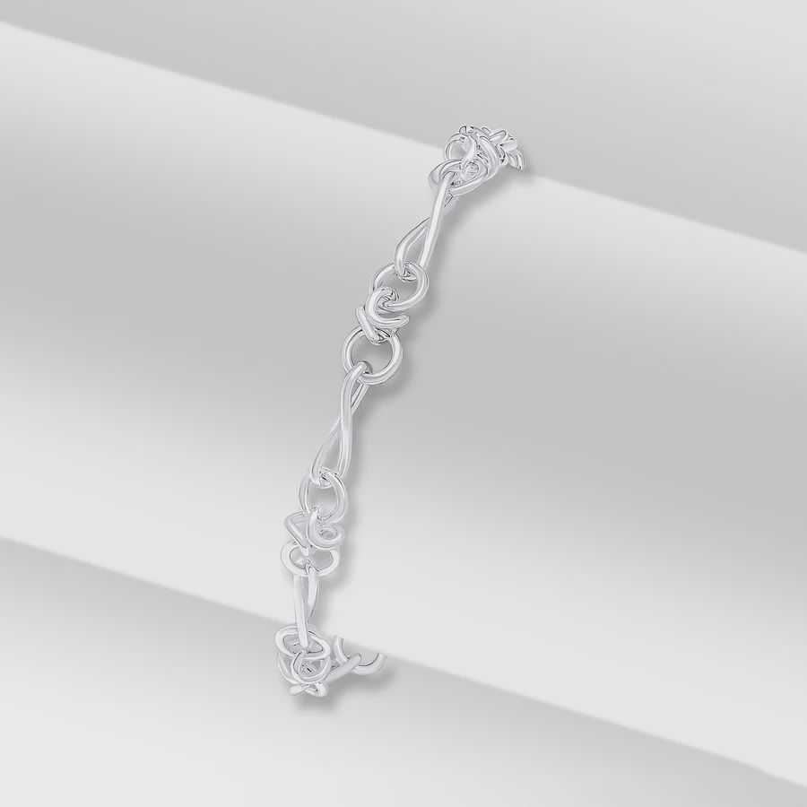 Silver 5.5mm Handmade Infinity Knot Bracelet
