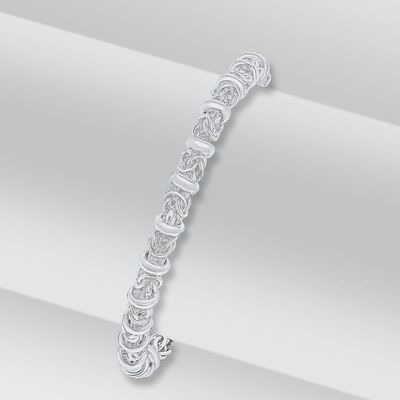 Silver 5mm Handmade Byzantine Bracelet 7.5" Silver 5mm Handmade Byzantine Bracelet 7.5"