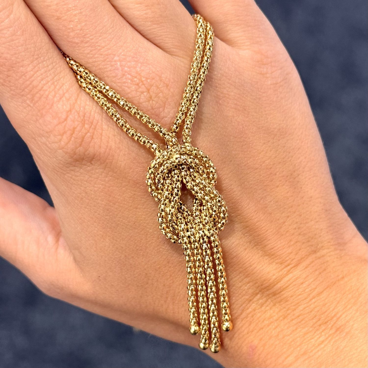 Pre-Owned 9ct Yellow Gold Fancy Knot Necklet