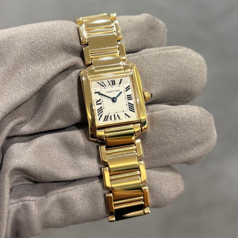 Pre-Owned 18ct Yellow Gold Cartier Tank Française Quartz Watch 2385
