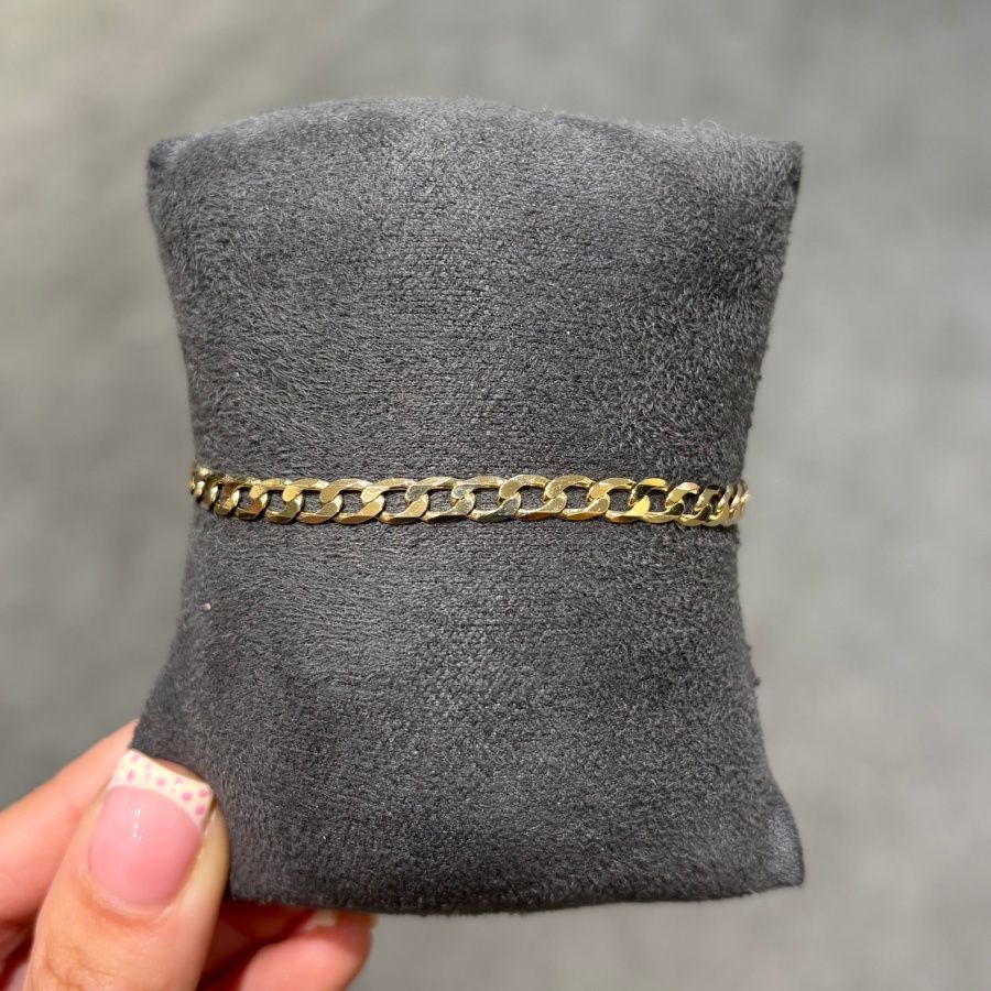 Pre-Owned 9ct Yellow Gold Curb Bracelet 7” 3.9g