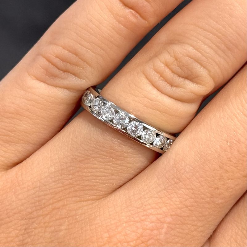 Pre-Owned Platinum 1.00ct Diamond Half Eternity Ring