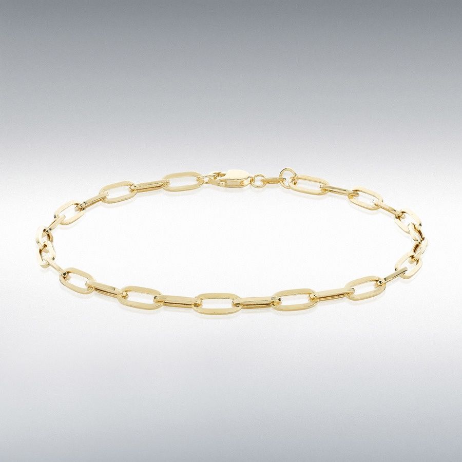 9ct Yellow Gold 3.5mm Paper Chain Bracelet 7.5