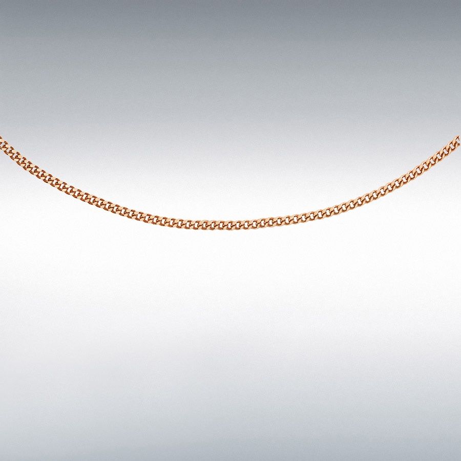 9ct Rose Gold 0.7mm Diamond Cut Slider Curb Chain Adjustable to 22&quot;