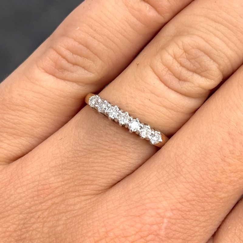 Pre-Owned 9ct Yellow Gold 0.25ct Diamond 1/2 ET Ring