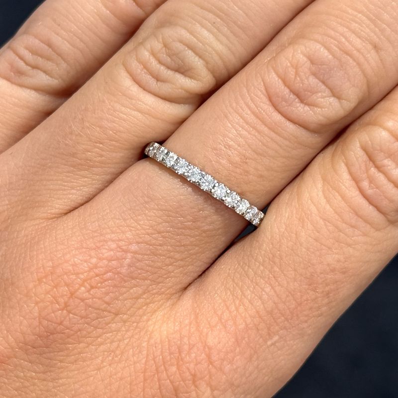 Pre-Owned 9ct White Gold 0.33ct Diamond 1/2 Eternity Ring