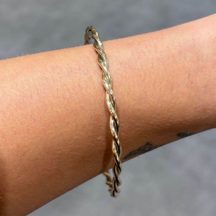 Pre-Owned 9ct Yellow Gold Twisted Bangle 16.2g
