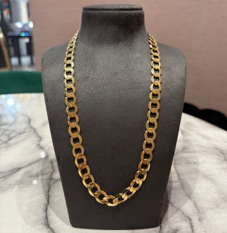 Pre-Owned 9ct Yellow Gold 10mm 20&quot; Curb Chain 51.2g