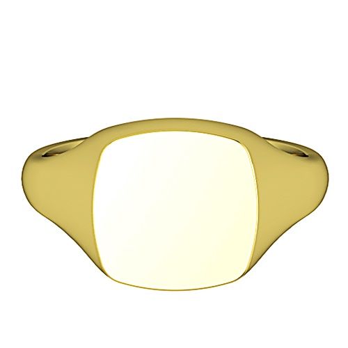 9ct Yellow Gold Refined Medium Cushion Signet Ring
