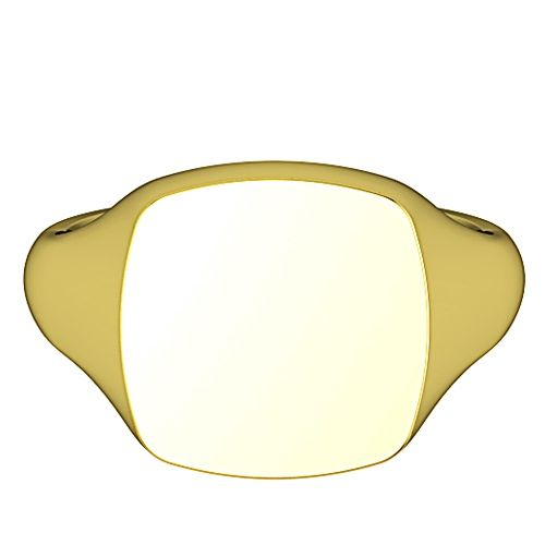 9ct Yellow Gold Refined Large Cushion Signet Ring