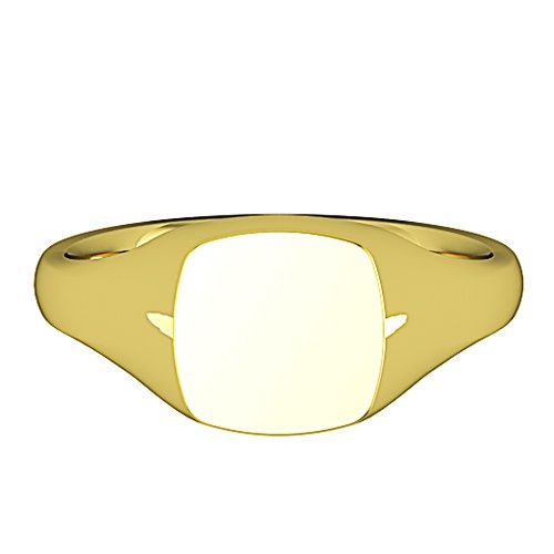 9ct Yellow Gold Refined Small Cushion Signet Ring