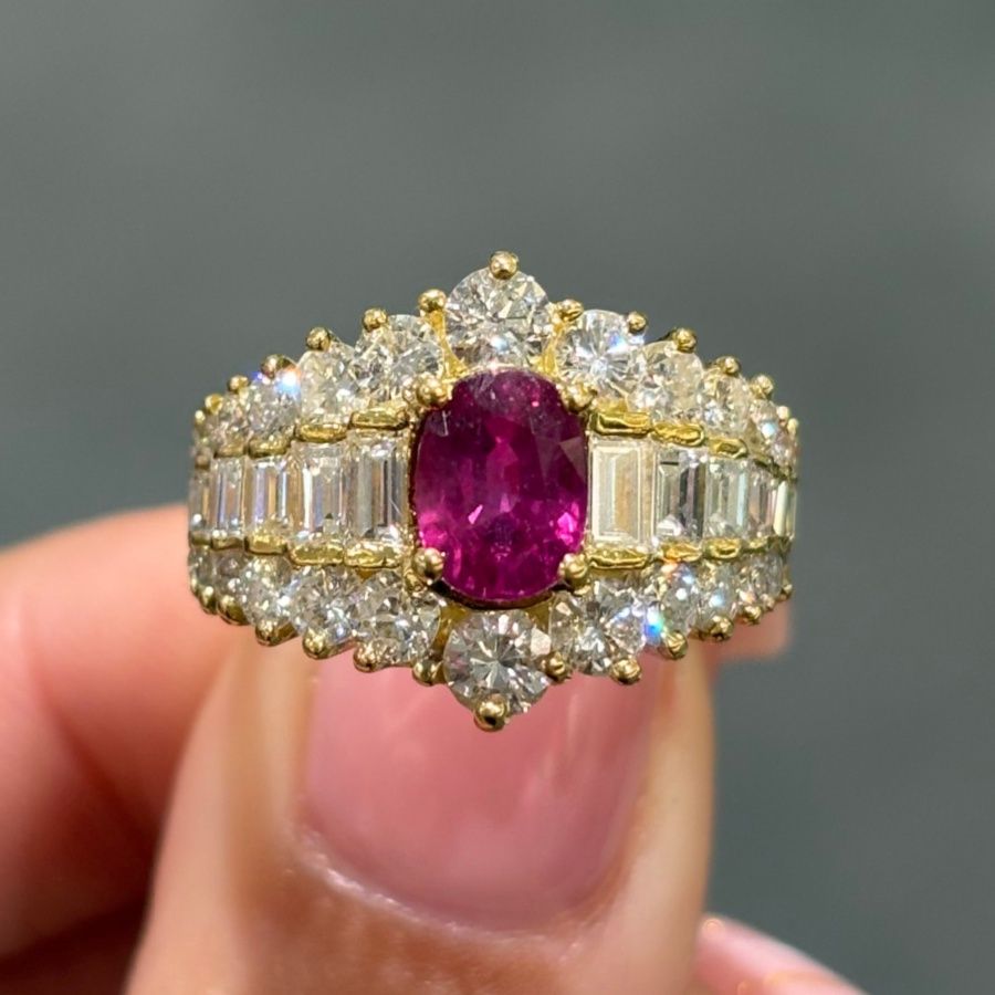 Pre-Owned 18ct Yellow Gold 1.20ct Ruby &amp; 2.00ct Diamond Ring