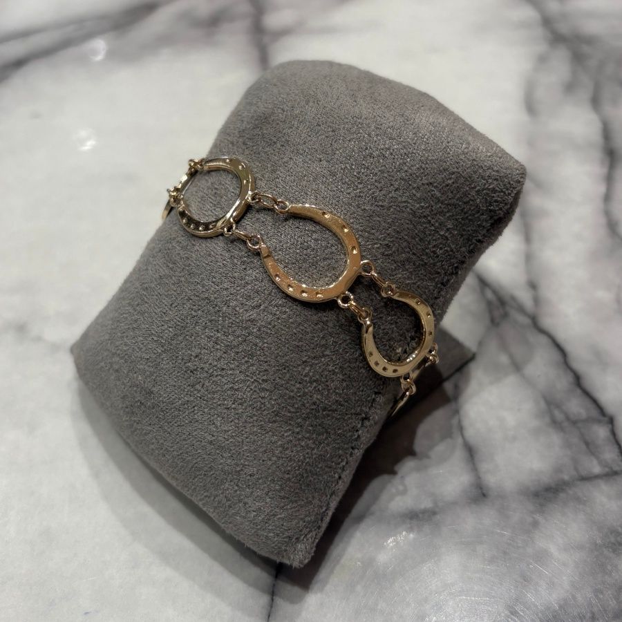 Pre-Owned 9ct Yellow Gold Horseshoe Bracelet
