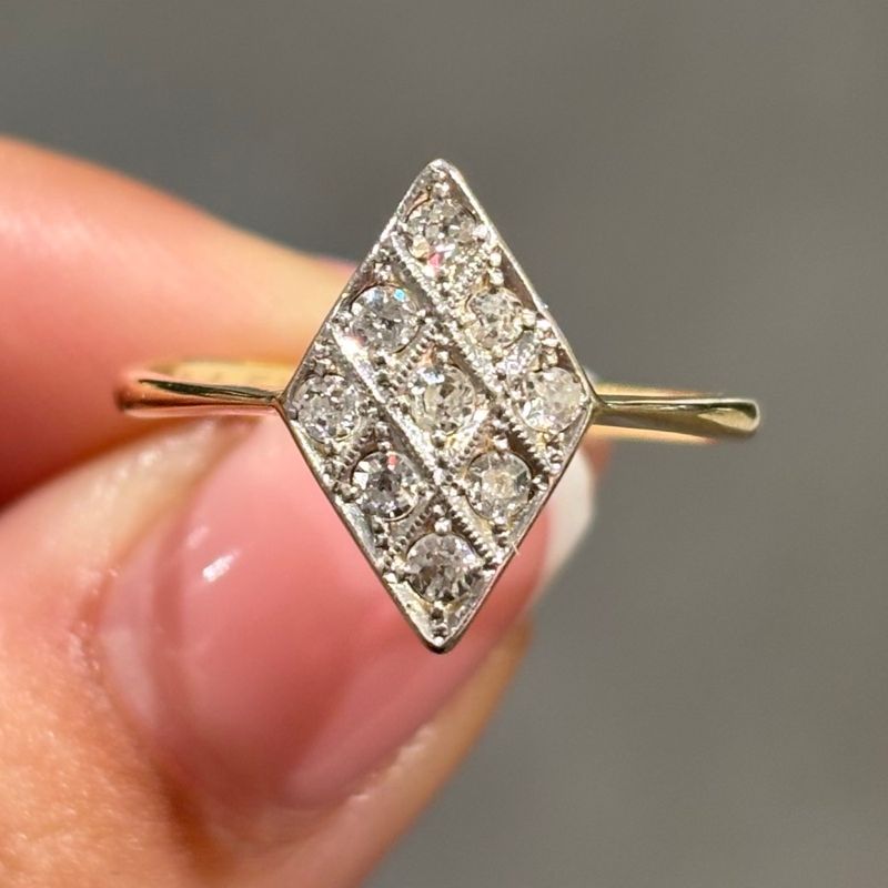 Pre-Owned Vintage Old Mine Cut Diamond Marquise Ring Pre-Owned Vintage Old Mine Cut Diamond Marquise Ring