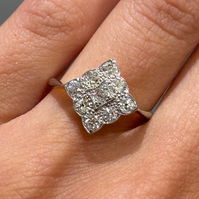Pre-Owned Old European Cut 0.40ct Diamond Cluster Ring Pre-Owned Old European Cut 0.40ct Diamond Cluster Ring