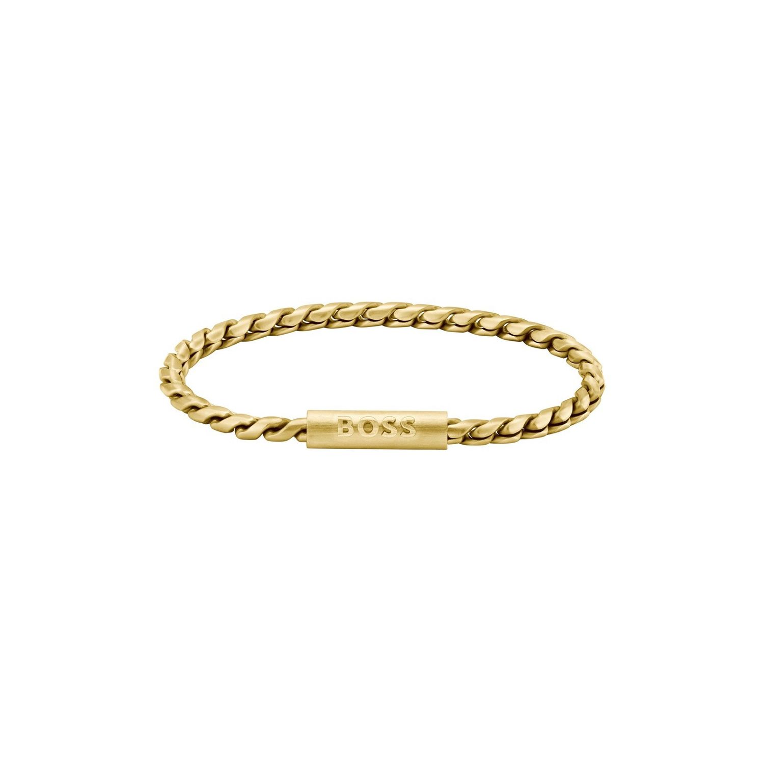 Gents BOSS Doran Yellow Gold Coloured Chain Link Bracelet