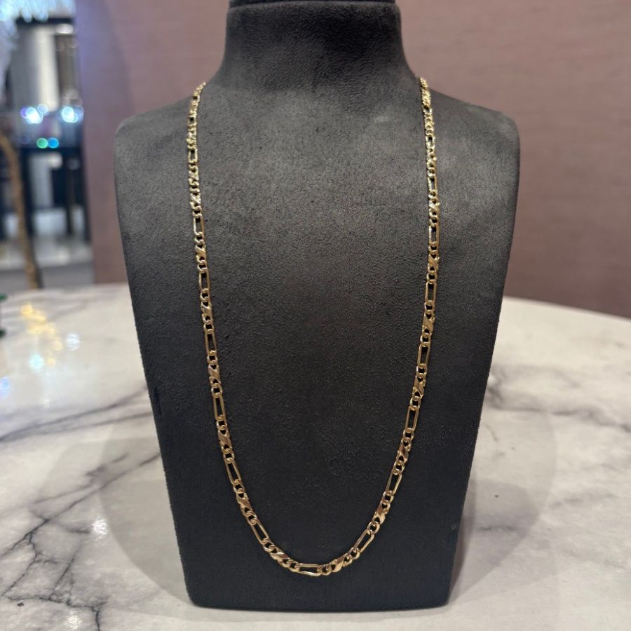 Pre-Owned 9ct Yellow Gold 24” Fancy Figaro Chain 14.3g