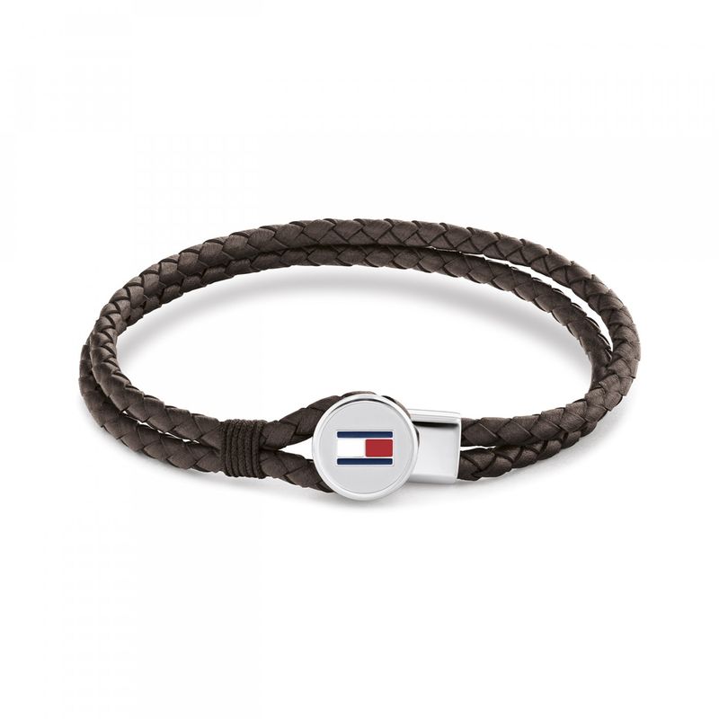 Tommy Hilfiger Men&#39;s Bruce Brown Leather Bracelet