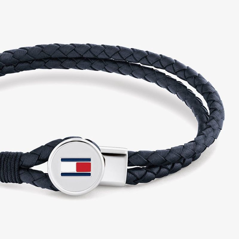 Tommy Hilfiger Bruce Braided Blue Leather Bracelet