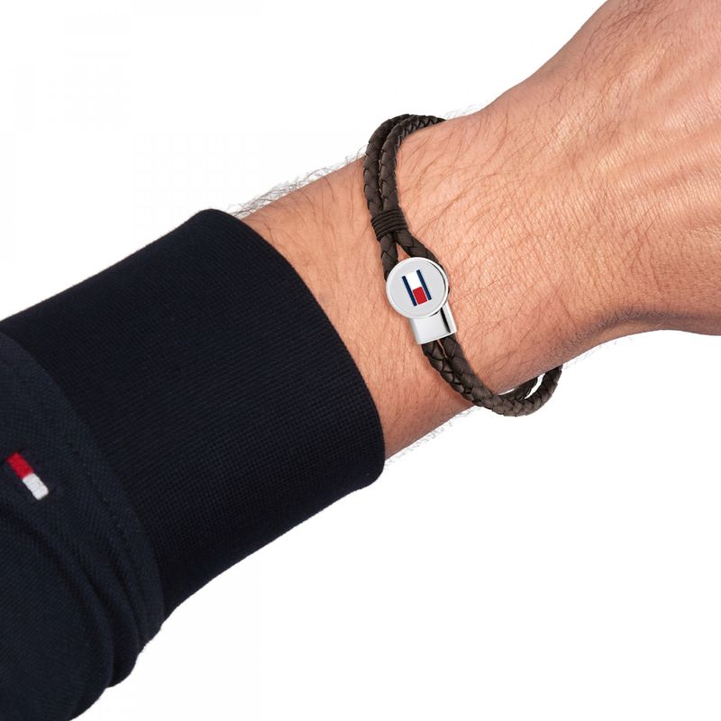 Tommy Hilfiger Men's Bruce Brown Leather Bracelet