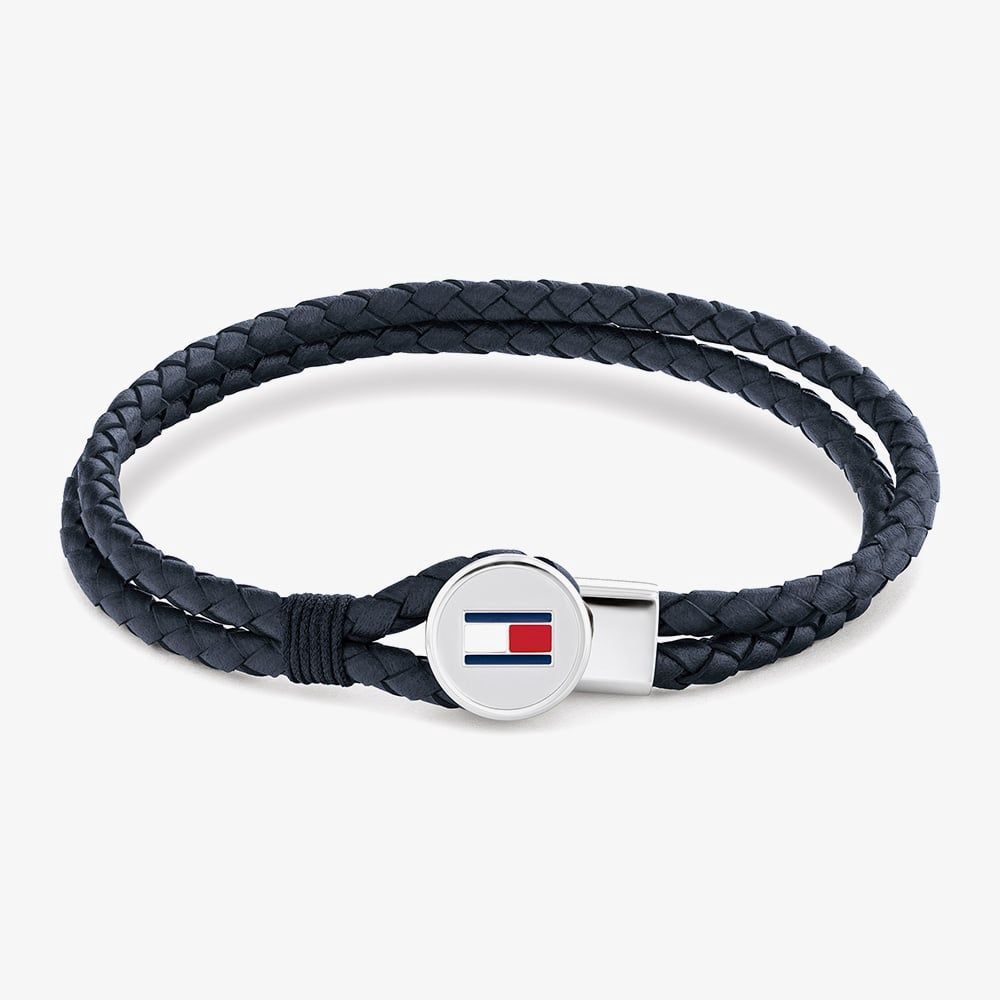 Tommy Hilfiger Bruce Braided Blue Leather Bracelet