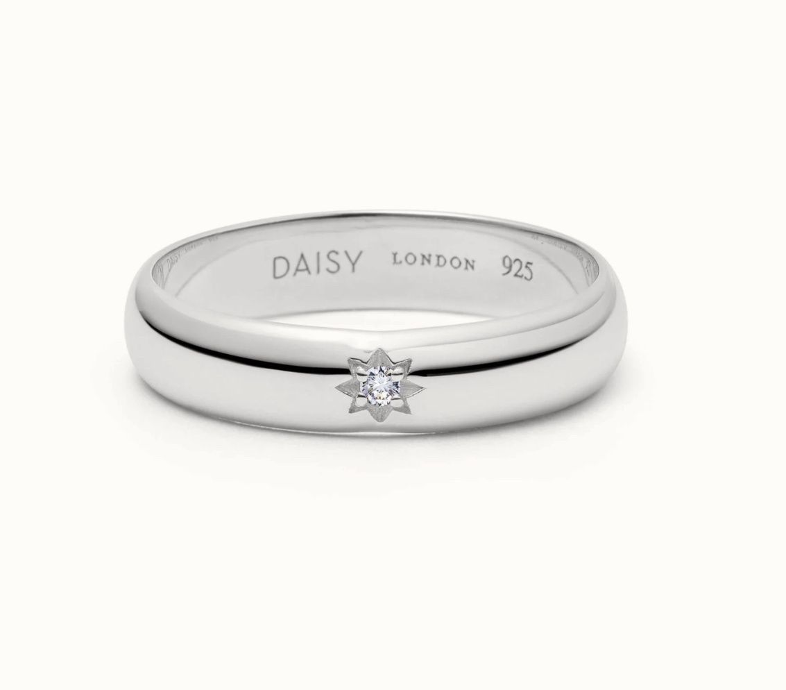 Shining Star Stacking Ring - Sterling Silver
