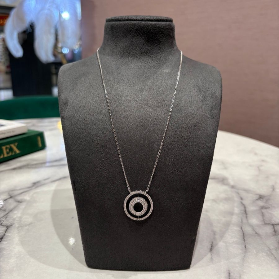 Pre-Owned 18ct White Gold 0.75ct Diamond Circles Necklace