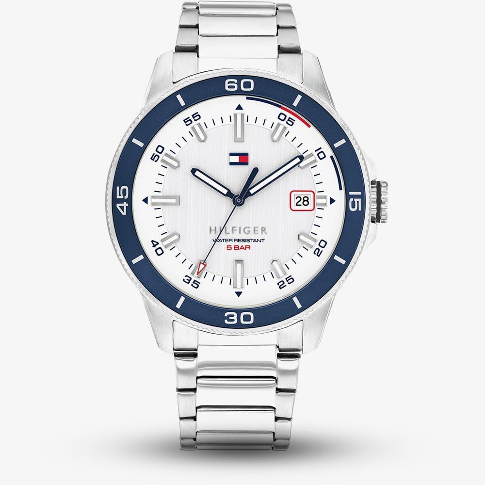 Tommy Hilfiger Mens Remy White Dial Bracelet Watch