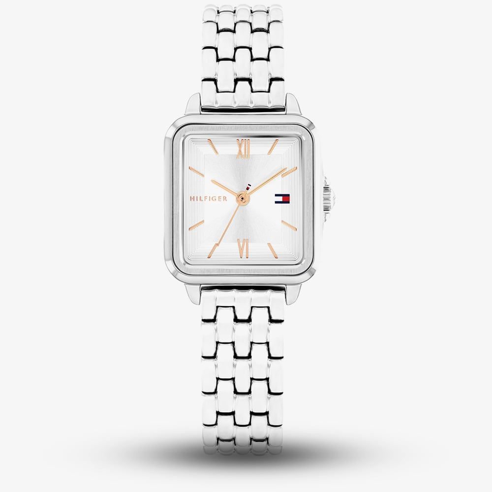 Tommy Hilfiger Ladies Mia Square Dial Stainless Steel Bracelet Watch
