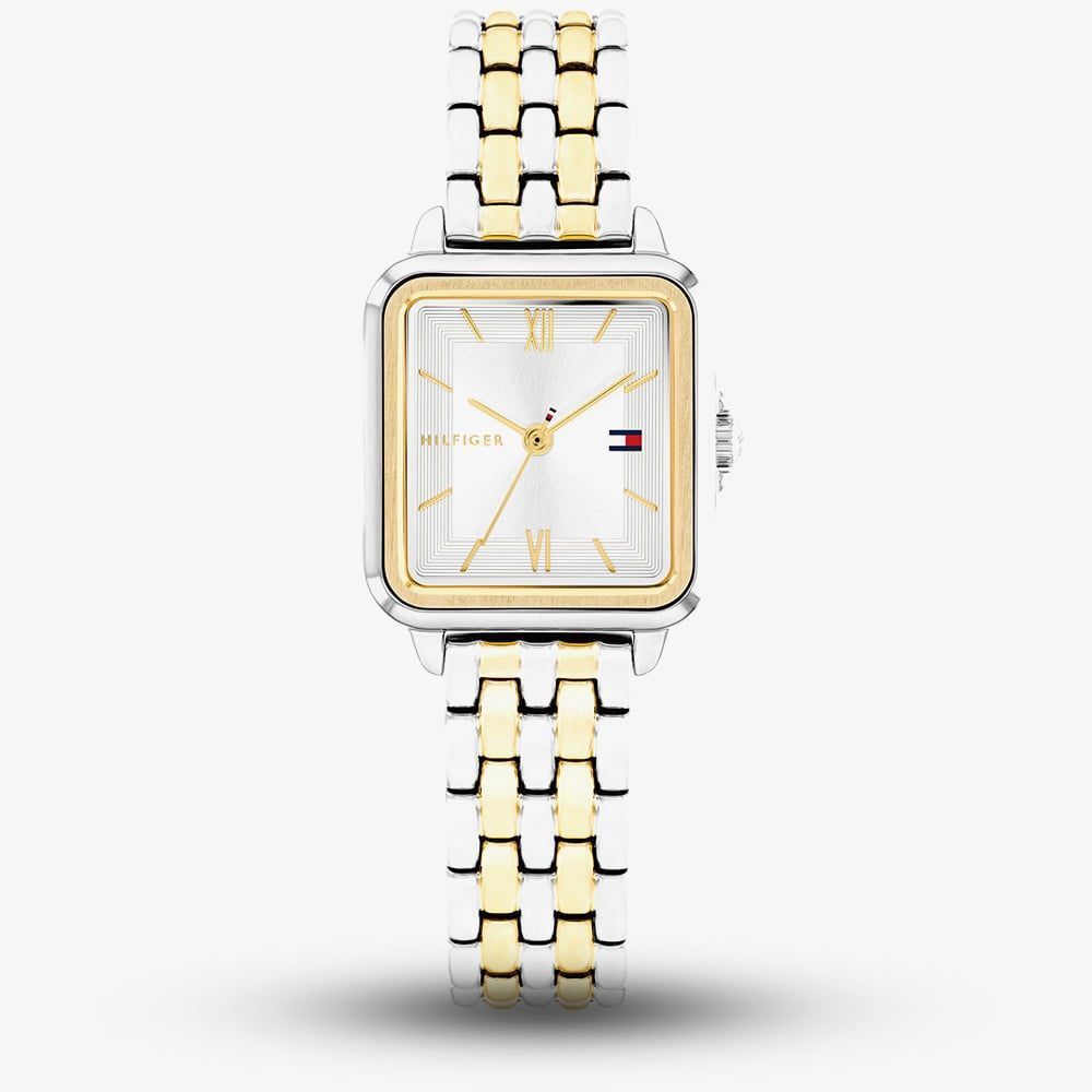 Tommy Hilfiger Ladies Mia Two Tone Square Dial Watch