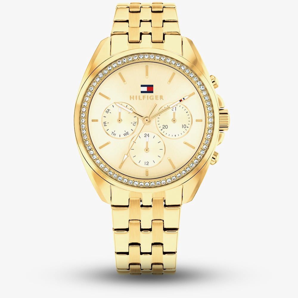 Tommy Hilfiger Ladies Mellie Gold Tone Stone Set Watch