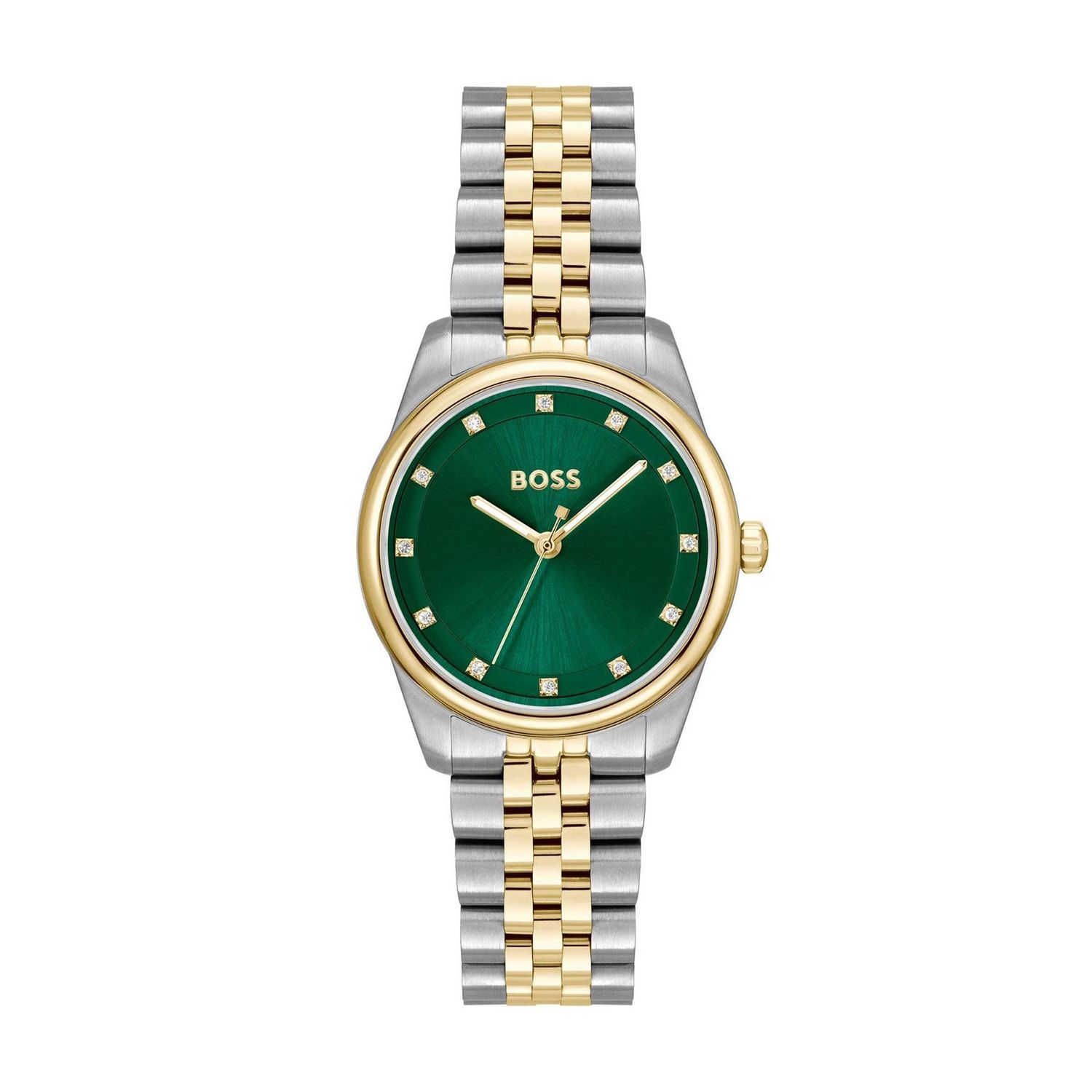 Boss Ladies Graceful Precious 32mm Green Dial Quartz Watch