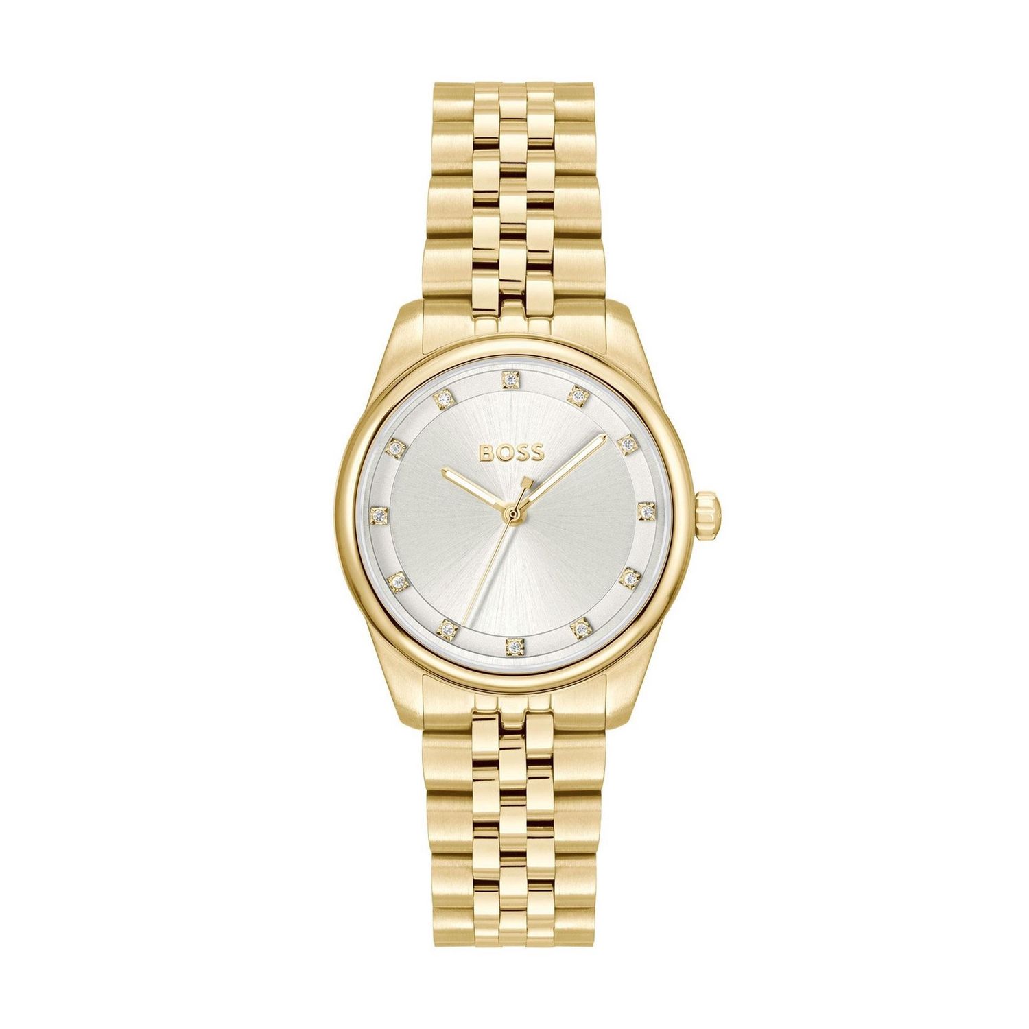 Boss Ladies Graceful Gold Plated Crystal Quartz Watch