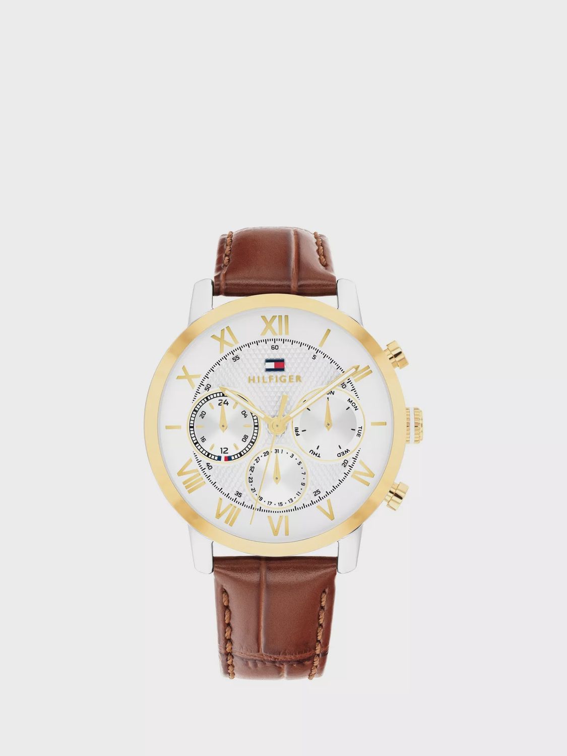Tommy Hilfiger 42mm Gents Brown Leather Strap Quartz Watch