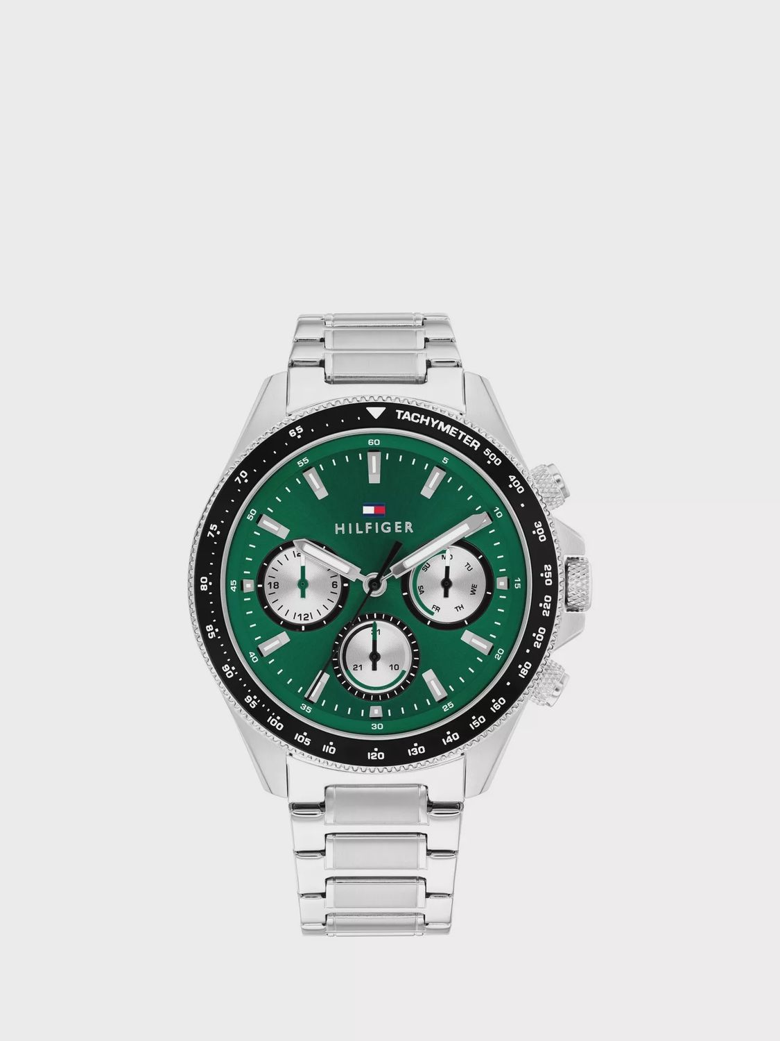 Tommy Hilfiger Clark Green Chronograph Dial Steel Gents Watch