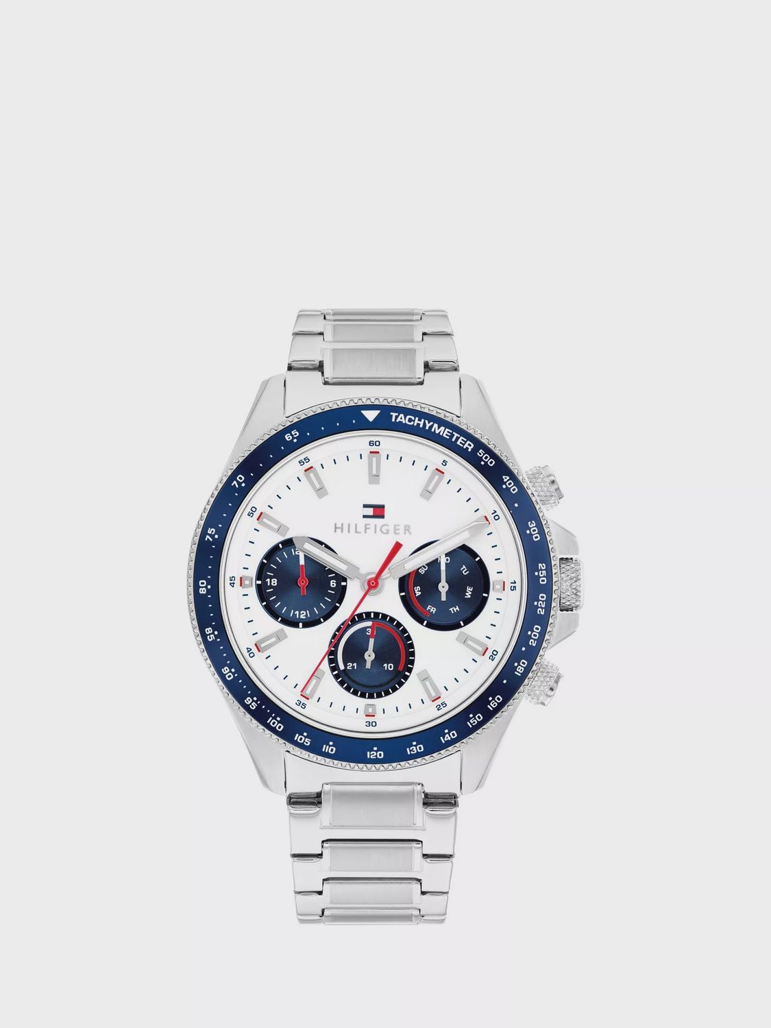 Tommy Hilfiger Remy Steel White Chronograph Dial Gents Watch