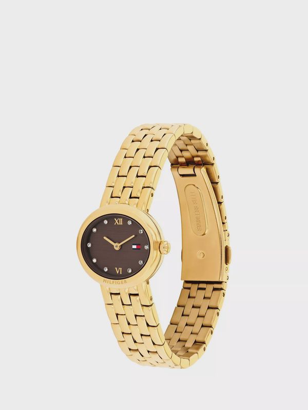 Tommy Hilfiger Moira Gold Tone Chocolate Dial Ladies Watch
