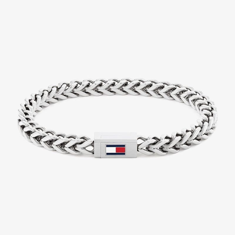 Tommy Hilfiger Steel Braided Logo Clasp Bracelet