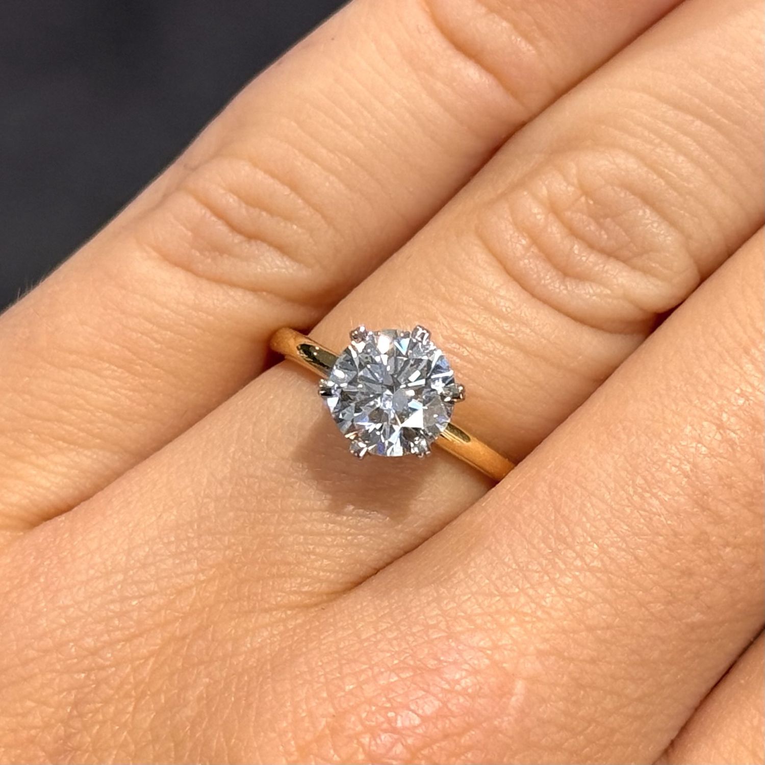 Pre-Owned 18ct Yellow Gold Lab Grown 1.52ct  E VS1 Solitaire
